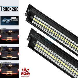 60" Solid Beam Red Sequential Turn Signal w/ Flash Strobe LED Tailgate Light Bar LED Tailgate Light Bar Truck2go 