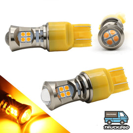 7443 / 7440 Turn Signal - Daytime Running DRL LED Projector Light Bulbs (Amber Yellow) LED Accessories Truck2go 