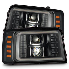 1992-1996 Ford Bronco LUXX-Series LED Projector Headlights Black Headlights Assembly AlphaRex 