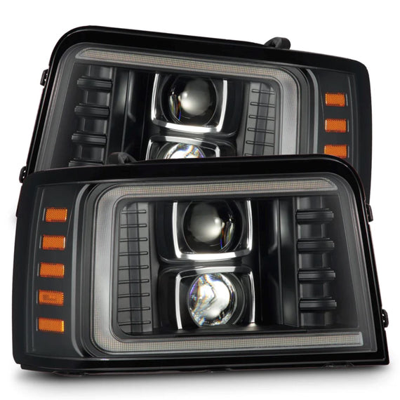 AlphaRex 1992-1996 Ford Bronco LUXX-Series LED Projector Headlights Black