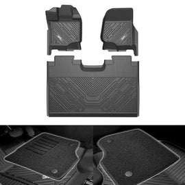 3WLiners 2015-2024 Ford F-150 Super Duty Crew Cab TPE Material & All-Weather Protection Custom Floor Mats with Front Carpet 3WLiners 