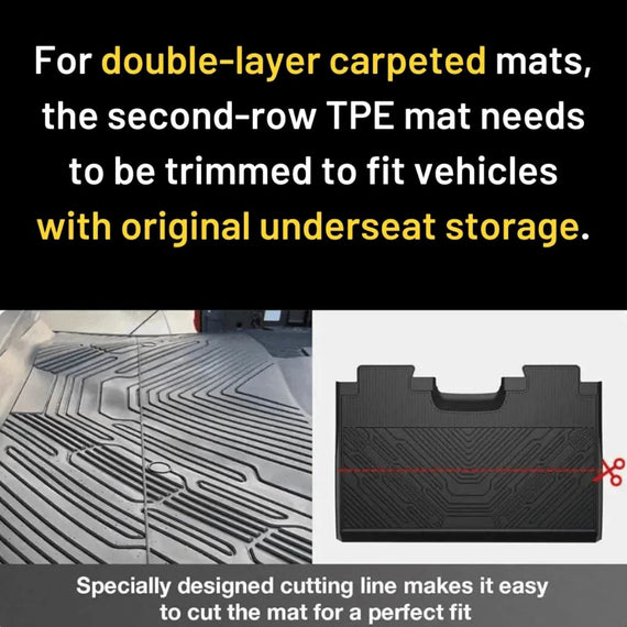 3WLiners 2015-2024 Ford F-150 Super Duty Crew Cab TPE Material & All-Weather Protection Custom Floor Mats with Front Carpet