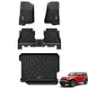 3WLiners 2018-2024 JEEP Wrangler JLU TPE Material & All-Weather Protection Custom Floor Mats + Trunk Mat