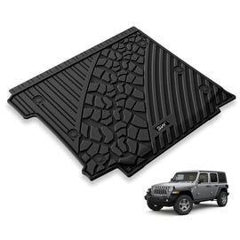 3WLiners 2018-2024 JEEP Wrangler JLU TPE Material & All-Weather Protection Custom Trunk Mat 3WLiners 2018-2024 Wrangler JLU With Subwoofer 