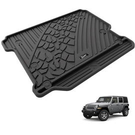 3WLiners 2018-2024 JEEP Wrangler JLU TPE Material & All-Weather Protection Custom Trunk Mat 3WLiners 2018-2024 Wrangler JLU Without Subwoofer 