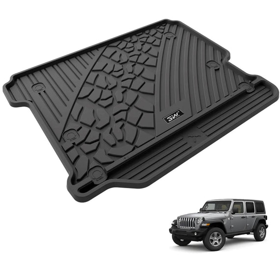 3WLiners 2018-2024 JEEP Wrangler JLU TPE Material & All-Weather Protection Custom Trunk Mat