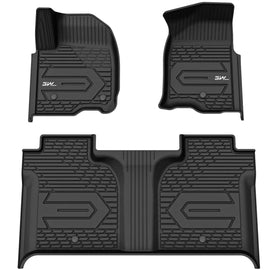 3WLiners 2019-2024 Chevrolet Silverado 1500 Crew Cab TPE Material & All-Weather Protection Custom Floor Mats Floor Mats 3WLiners 