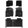 3WLiners 2019-2025 Chevrolet Silverado 1500 / 2500HD / 3500HD Crew Cab TPE Material & All-Weather Protection Custom Floor Mats with Front Carpet