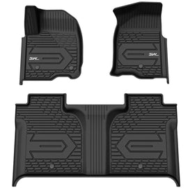 3WLiners 2019-2025 GMC Sierra 1500 Crew Cab TPE Material & All-Weather Protection Floor Mats Floor Mats 3WLiners 2019-2025 1st &2nd Row Floor Mats 