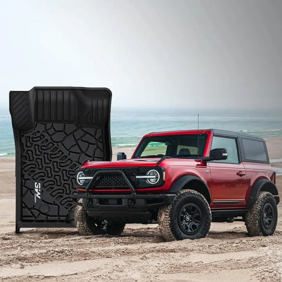 3WLiners 2021-2024 Ford Bronco 2-Door TPE Material & All-Weather Protection Custom Floor Mats