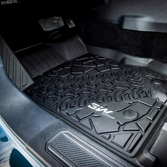 3WLiners 2021-2024 Ford Bronco 4-Door TPE Material & All-Weather Protection Custom Floor Mats + Trunk Mat + Back Seat Cover