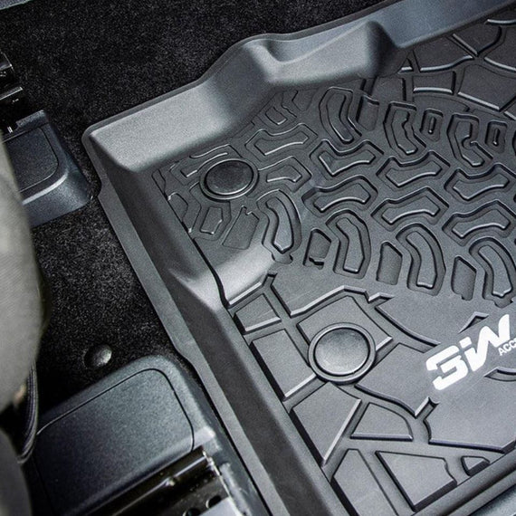 3WLiners 2021-2024 Ford Bronco 4-Door TPE Material & All-Weather Protection Custom Floor Mats + Trunk Mat