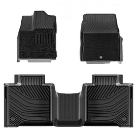 3WLiners 2022-2025 Toyota Tundra CrewMax Cab TPE Material & All-Weather Protection Custom Floor Mats with Front Carpet Floor Mats 3WLiners 