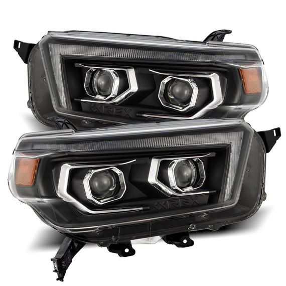 AlphaRex 2010-2013 Toyota 4Runner LUXX-Series Projector Headlights Black