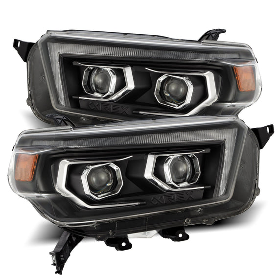 AlphaRex 2010-2013 Toyota 4Runner PRO-Series Halogen Projector Headlights Black