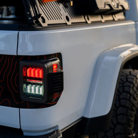 AlphaRex 2019-2024 JEEP Gladiator JT NOVA-Series Prismatic LED Tail Lights Black-Red