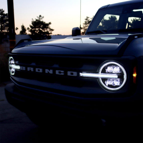 AlphaRex 2021-2023 Ford Bronco NOVA-Series LED Projector Headlights Alpha-Black
