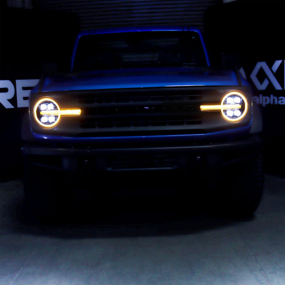 AlphaRex 2021-2023 Ford Bronco NOVA-Series LED Projector Headlights Alpha-Black