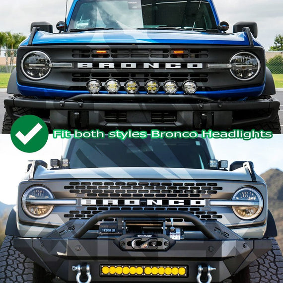 AlphaRex 2022-2023 Ford Bronco Raptor NOVA-Series LED Projector Headlights Black