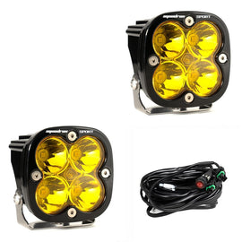 Baja Designs Squadron Sport Black LED Auxiliary LED Light Pod Pair - Universal Baja Designs Spot Baja Amber 