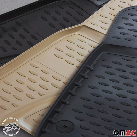 OMAC 2011-2024 Ford Ranger 4-Door TPE Rubber All Weather Classic Floor Mats Liner