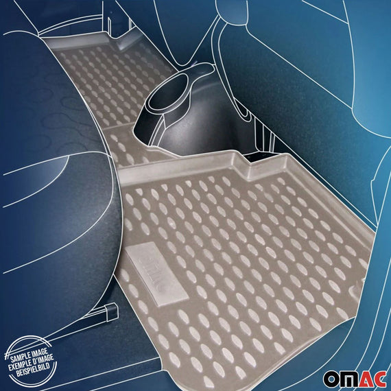 OMAC 2013-2018 Dodge RAM Quad Cab All Weather Molded 3D Classic Floor Mats Liner