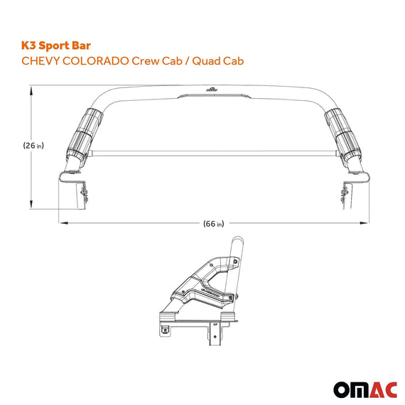 OMAC 2016-2023 Chevrolet Colorado Crew Cab Sports Bar Rack