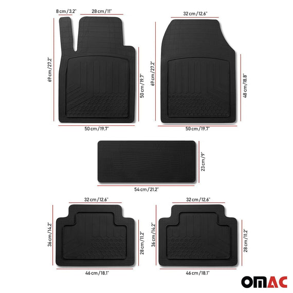 OMAC 2016-2023 Toyota Tacoma TPE 3D Molded 5cs. Floor Mats Liner