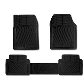 OMAC Universal Fit All-Weather Front / Rear Trimmable Basic Floor Mats Liner OMAC Basic Floor Mats Black 