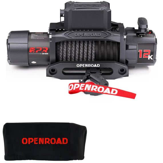 OPENRoad 12,000lbs Winch with 2 Wireless Remotes (Synthetic Rope) -Panther Series 3S