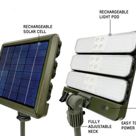 Solar power camping light for camping use by overland vehicle system