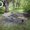 OVS Komodo Camp Kitchen - Dual Grill, Skillet, Folding Shelves, and Rocket Tower - Stainless Steel