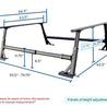 Syneticusa R1L Aluminum Adjustable Heavy-Duty Truck Bed Ladder Rack (Fits 6' to 8' Truck Bed Length Only)