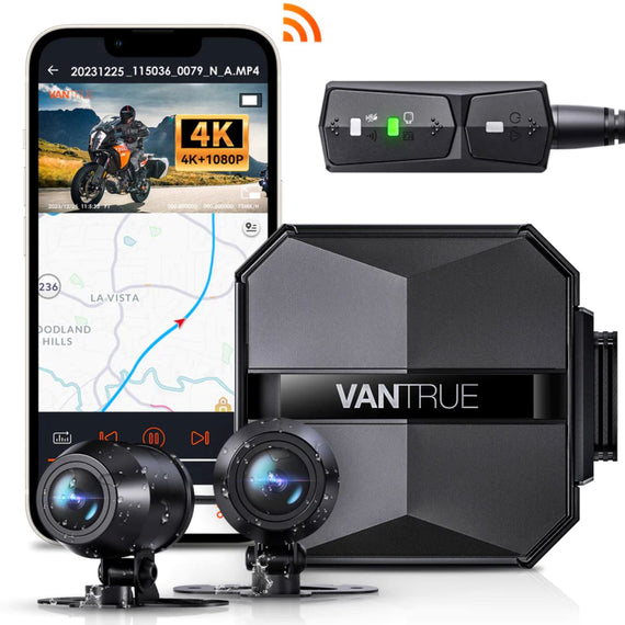 Vantrue Falcon (F1) Dual 4K + 1080p Motorcycle / UTV WiFi Dash Camera