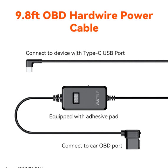 Vantrue Voltage Display OBD Cable