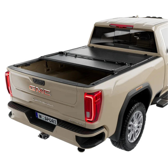 Worksport 2019-2025 Chevrolet Silverado / GMC Sierra 1500 AL4 Flip-Up Aluminum Trifold Hard Tonneau Cover (Fits New-Body Style Only)