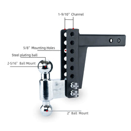 10'' Adjustable Trailer Hitch for 2" Receiver recovery OpenRoad 