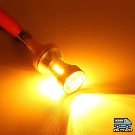 1156 Turn Signal LED Projector Light Bulbs (Amber Yellow)