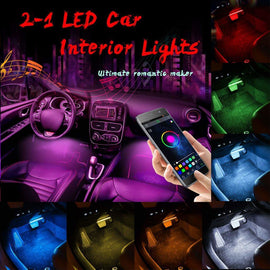12" RGB Multi-Color Interior Bluetooth iPhone Remote Control LED Light Bar LED Accessories Truck2go 