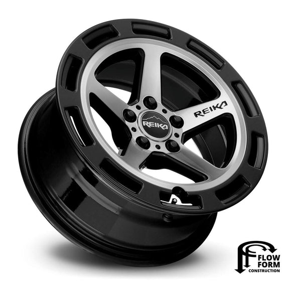 REIKA 17 Inch Teton R20 Black Machined Face Wheels / 17x7 / +15 / 5x100