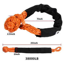 Synthetic Shackle Rope Orange 2" X 23" offroad Soft Recovery shackle from truck2go