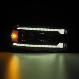 2002-2005 Dodge Ram LUXX-Series LED Projector Headlights Alpha-Black Headlights Assembly AlphaRex 