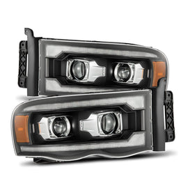 2002-2005 Dodge Ram LUXX-Series LED Projector Headlights Black Headlights Assembly AlphaRex 
