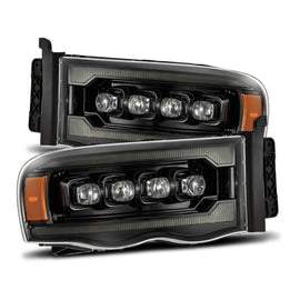 2002-2005 Dodge Ram NOVA-Series LED Projector Headlights Alpha-Black Headlights Assembly AlphaRex 