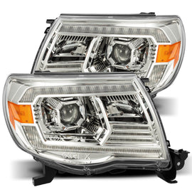 2005-2011 Toyota Tacoma LUXX-Series LED Crystal Headlights Chrome Headlights Assembly AlphaRex 
