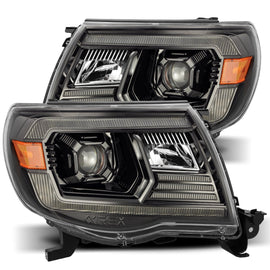 2005-2011 Toyota Tacoma PRO-Series Halogen Projector Headlights Alpha-Black Headlights Assembly AlphaRex 
