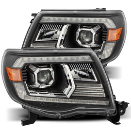 2005-2011 Toyota Tacoma PRO-Series Halogen Projector Headlights Black Headlights Assembly AlphaRex 