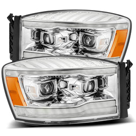2006-2008 Dodge Ram LUXX-Series LED Projector Headlights Chrome Headlights Assembly AlphaRex 