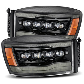 2006-2008 Dodge Ram NOVA-Series LED Projector Headlights Alpha-Black Headlights Assembly AlphaRex 
