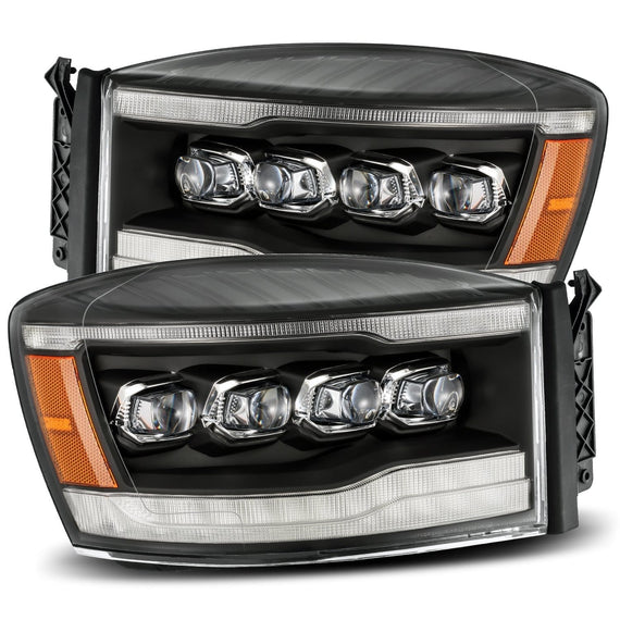 AlphaRex 2006-2008 Dodge Ram NOVA-Series LED Projector Headlights Black